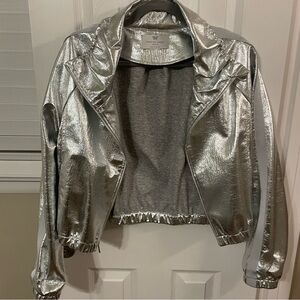 Heroine Sport silver bomber-style jacket, size M, EUC. Worn twice.